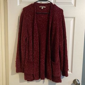 Cozy Maroon sweater cardigan